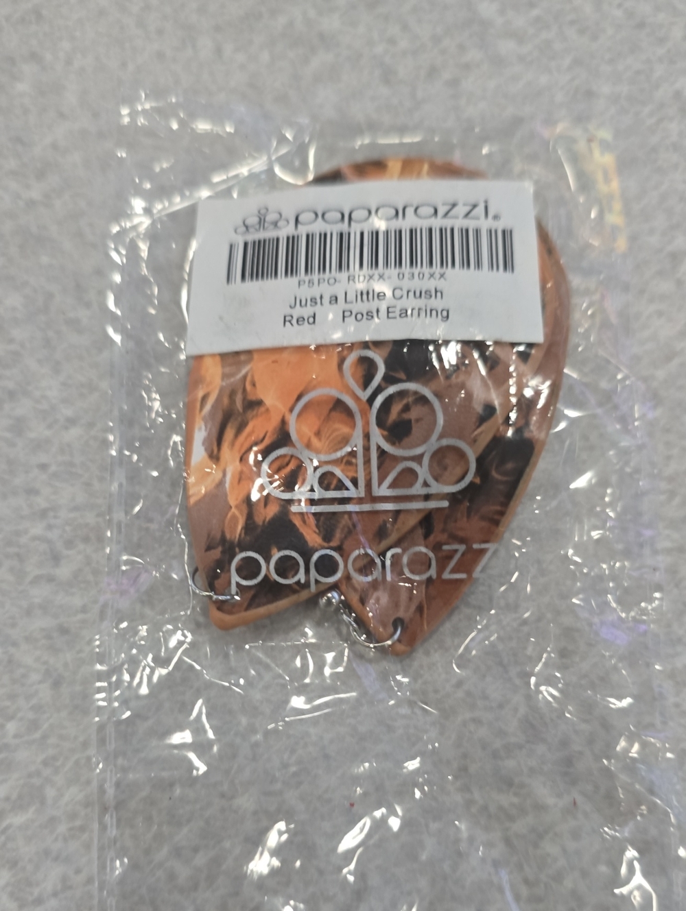Paparazzi Copper Red Metallic Teardrop Post Earrings